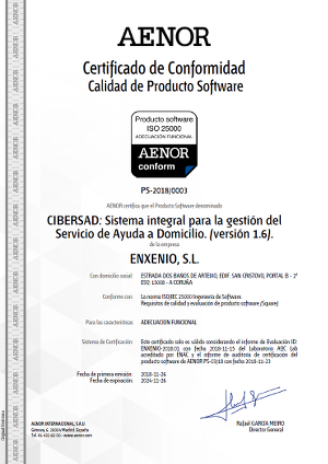 Certificado Adecuación Funcional Enxenio Cibersad