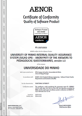 Functional Suitability certificate - UMinho