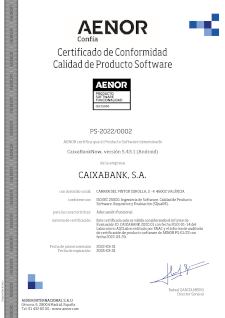 Certificado Adecuación Funcional CaixaBankNow Android